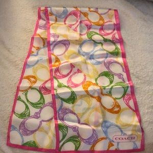 Coach multicolored silk scarf